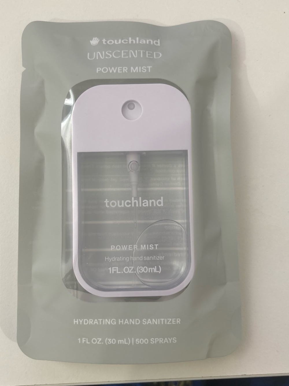 Touchland Unscented Power Mist Hydrating Hand Sanitizer - Light Gray